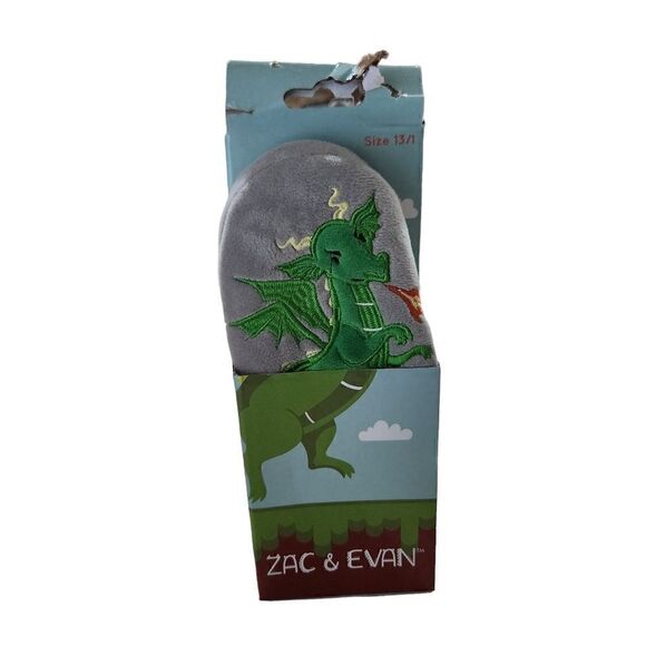 Zac & Evan Other - Zac & Evan Plush Dragon Printed Boys Kids Slide Slipper Beast Boss Size Medium